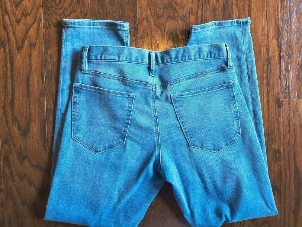 Banana Republic Luxe Traveler Jeans Mens 31x30 Light Wash Straight Fit 810173-0